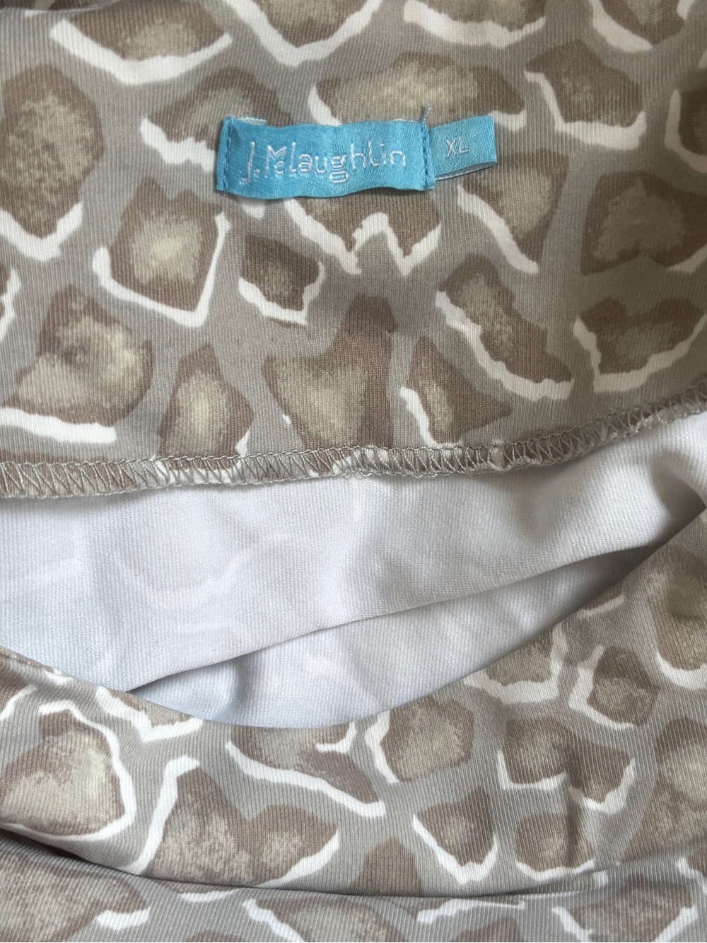 J. Mclaughlin Animal Print Sage Dress Catalina Cloth Ruched Giraffe xl - Picture 3 of 3
